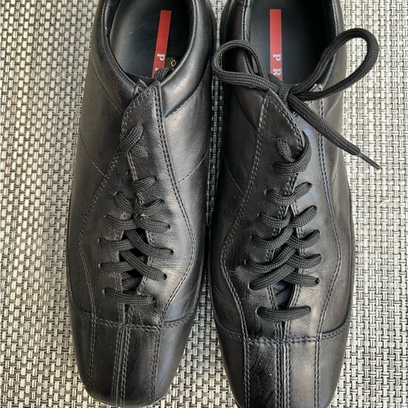 New Men’s “PRADA” Black Leather Lace/Up Shoes main image 8